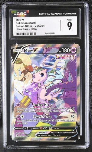 2021 Mew V 251/264 Fusion Strike Ultra Rare CGC 9 Graded Pokemon Card