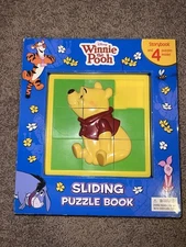 Phidal 2011 Winnie the Pooh Sliding Puzzle Book w/ 4 Puzzles Inside