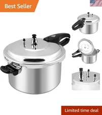 Versatile 8-Quart Pressure Cooker with Polished Aluminum Finish for Family Meals
