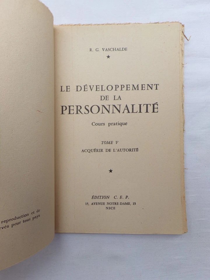 Acquérir de l'autorité / R.-G. Vaschalde / Éd. C.E.P. / Psychologie - Photo 4/4