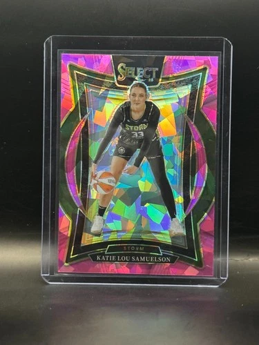 2025 Panini Select WNBA Katie Lou Samuelson Concourse Pink Cracked Ice Prizm #53