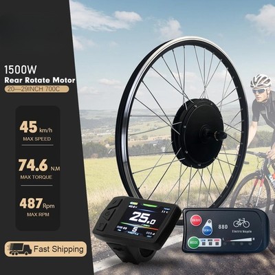 Ebike Conversion Kit 48V1500W Gearless Brushelss Motor Rear Rotate 20-29 In 700C