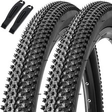 2PCS 26x1.95 Folding Mountain Bike Tires 60 TPI Puncture-Resistant with Levers