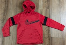 Nike Big Boys Therma-FIT Graphic Printed Training Hoodie Red Sz S "Some Stains"