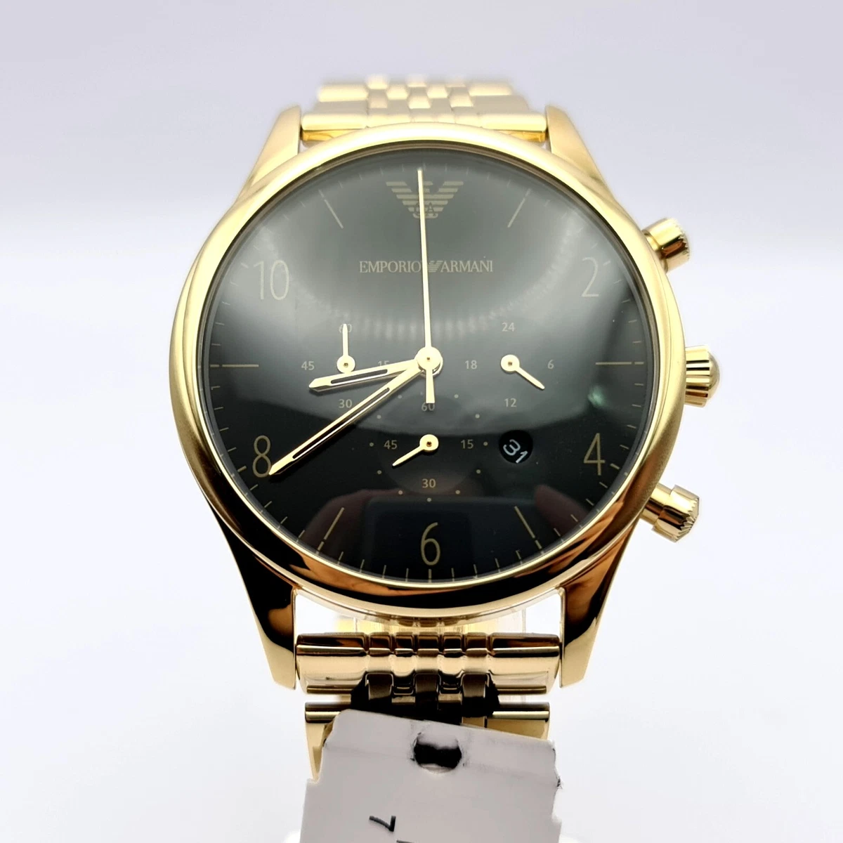 NEW GENUINE EMPORIO ARMANI MENS AR1893 YELLOW GOLD STAINLESS STEEL