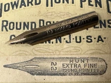 Vintage Howard Hunt 22 Round Pointed Extra Fine Flexy Dip Pen Nib Hand Grind