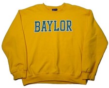 VTG 90's 50/50 Baylor University Bears Yellow Crewneck Sweatshirt Men  s Size M
