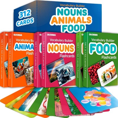 Versatile 312 Noun Flash Cards for Interactive Learning   Speech and ESL Tools