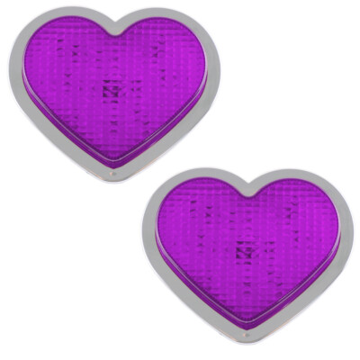 2pcs Purple JDM Heart Shaped LED Light Side Marker Indicators Turn Signal #Big