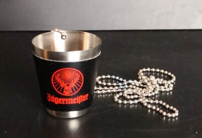 2  Jägermeister Schnapsbecher zum Umhängen, Logo/Schriftzug, Party, 2 Stck Neu