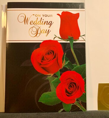 Wedding Congratulations Card Beautiful Red Roses Bible Verse