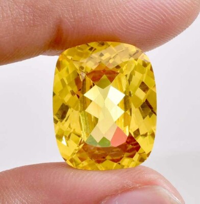 24.30 Ct 100% Natural 20 x 16 MM Lemon Yellow Sapphire Gemstone (GIT Certified)