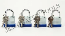 4 PC Pack of Small Laminated Pad Lock 40mm Size Padlock Security Set Keyed Alike