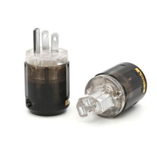 1Pair Rhodium Plated US Power Plug IEC Connector for HIFI Audio Power Cable DIY