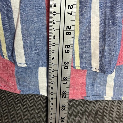Saddlebred Shirt Men's XL Multicolor Shortsleeve Striped Vintage Preppy Colorful - Picture 7 of 9