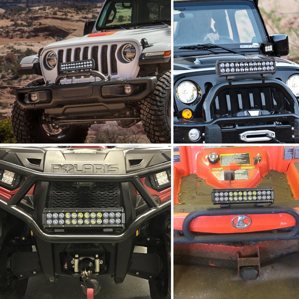 12" LED Work Light Bar For Polaris Ranger XP 1000 / Crew - 72,000 Lumens, 6500K, Wiring Kit Included