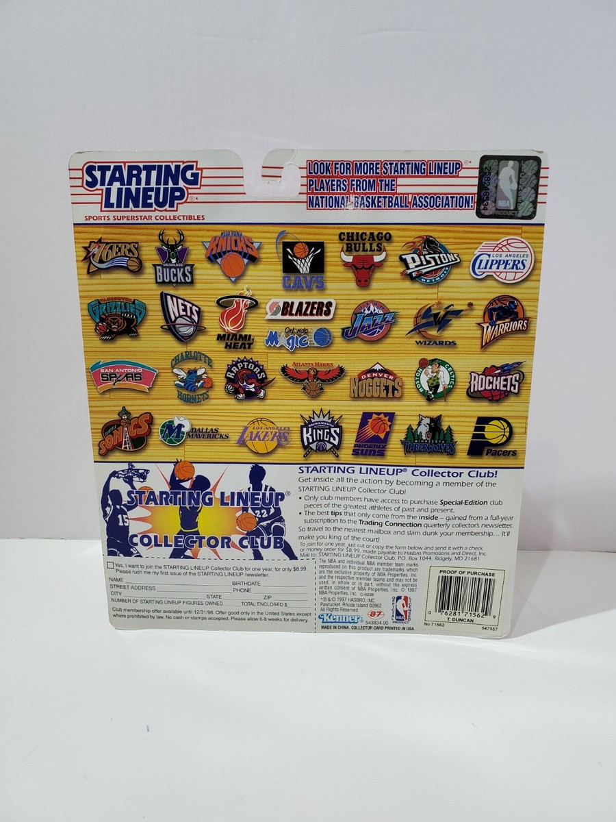 1997 Kenner Starting Lineup SLU Tim Duncan Rookie NBA Spurs Action