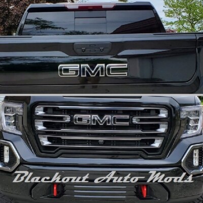 OVERLAY 4PC Gloss Black DENALI Sierra Emblem 2019-2024 GMC Sierra - Foto 5