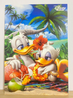 レア　Disney Donald & Daisy 　　　フェーブプラチナ Daisy Duck Donald Duck Tropical Summer Disney Fan Limited Postcard