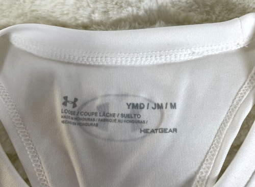 Under Armour Youth Athletic Set Size Medium White Racerback Black Leggings - Picture 4 of 16