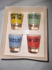 Vtg Federal Glassware Set 4 Shot Glasses Rumpus Set Orig Box Martini Daiquiri