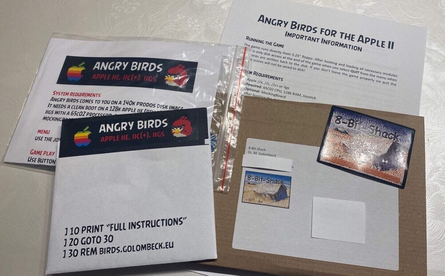 Action Game Angry Birds for Apple IIe, IIc, IIgs Floppy Disk