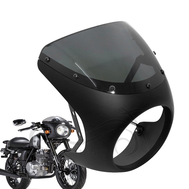 7"Motorcycle Front Headlight Cafe Racer Handlebar Matte Black Fairing