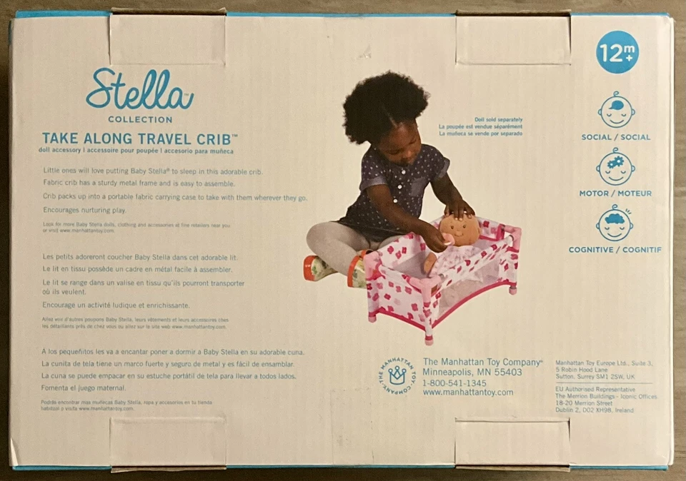 The Manhattan Toy Co. Stella Collection Cuna de Viaje Juguete para Llevar - NUEVO SELLADO Foto 2 de 2