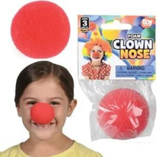 12 Red Clown Nose funny foam parade party favor stage novelty costume jumbo prop