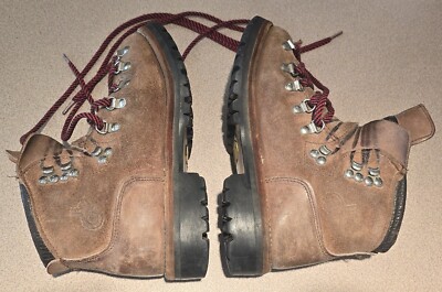 Vintage 1970's Dexter Suede Hiking Boot USA Vibram Men 6.0 Women 7.5