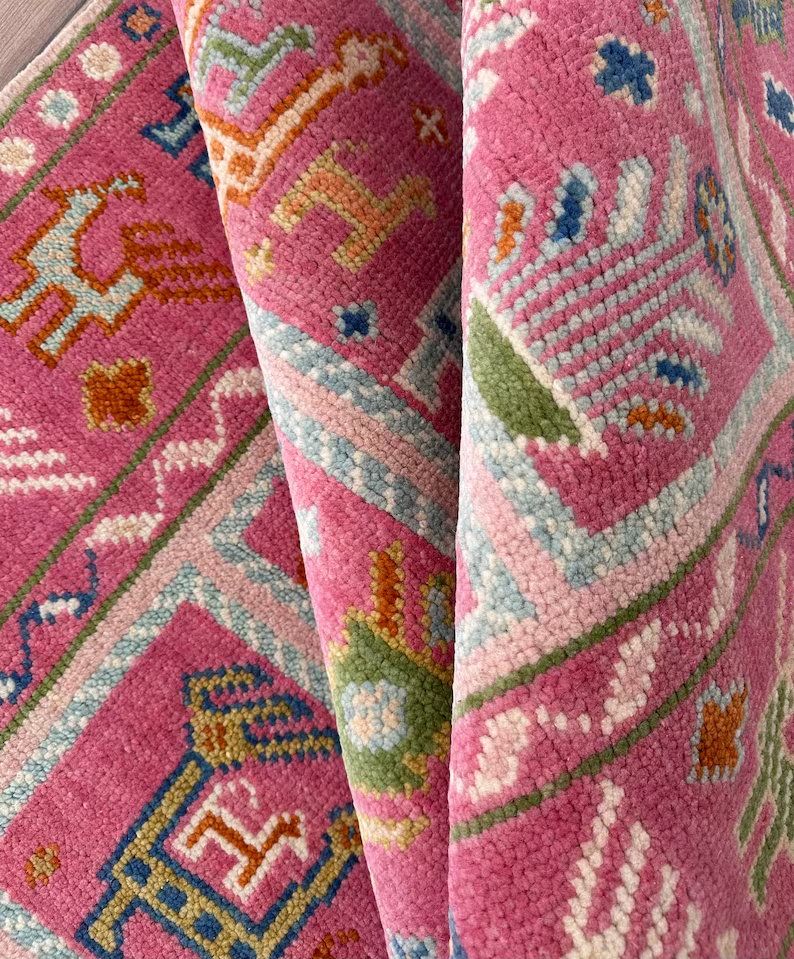 Exquisite Pink Afghan Hand Knotted Shabargan rug 4x6, 5x8, Area rugs | eBay