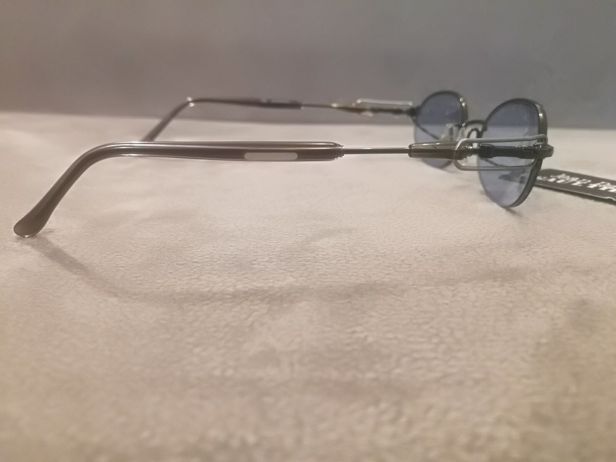 Jean Paul Gaultier JPG Vintage OVAL Sunglasses 56-0055 Black-Slvr