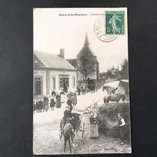 Old postcard 41 BAUZY near BRACIEUX Grande Rue Café debit wine carte postcard