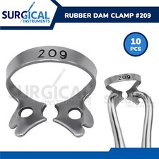 10 Pcs Endodontic Rubber Dam Clamps #209 Stainless Steel German Grade
