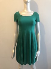 Next Green Pleated Dress Office Formal After Work Evening Pleats UK 6 £69 *READ*