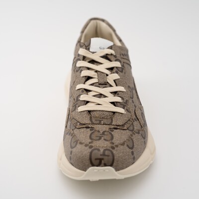 Size 15G - Gucci 100 Rhyton Sneaker Beige Monogram Macro GG Canvas Gucci Wmns 100 Rhyton Sneaker  main image 2
