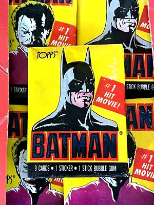 1989 TOPPS BATMAN Hit Movie 🍿 PACK 9 Cards 1 Sticker 1 Gum JOKER DC IMPORT OVP!