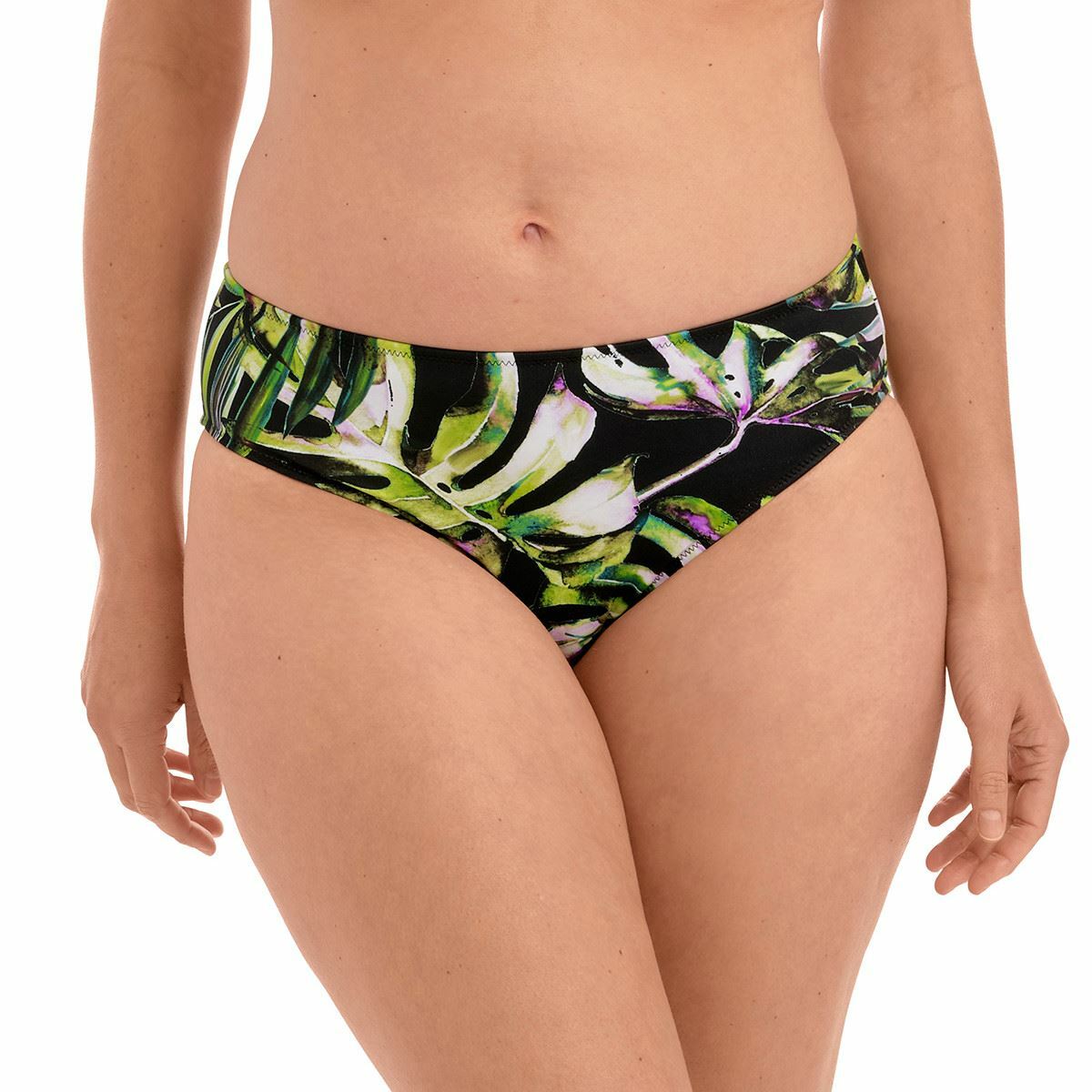 Fantasie Swimwear Palm Valley Mid Rise Bikini Brief/Bottoms Black 6765