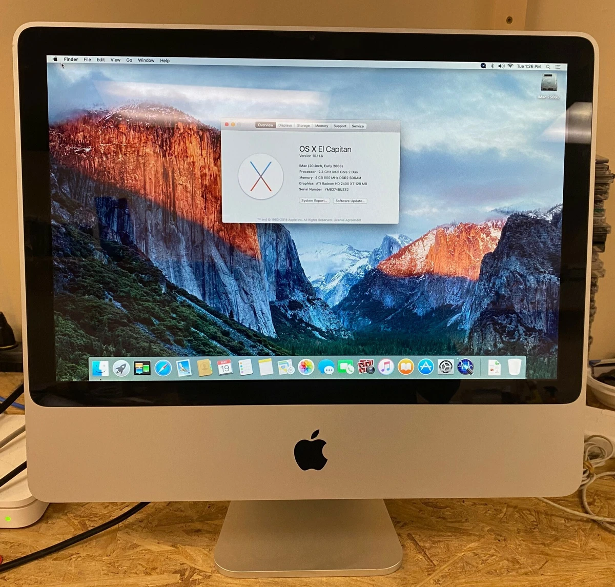 Apple iMac Mac OS X 10.11, El Capitan Intel Core 2 Duo Apple