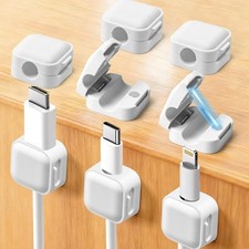 8 Pack Magnetic Cable Clips, Cord Organizer, Office Cable Management White,