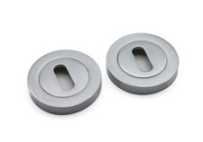 Oval/Euro Profile Keyhole Escutcheons Bathroom Thumb Turn & Release Satin/Chrome