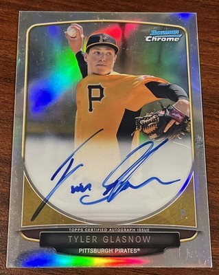 Tyler Glasnow 2013 Bowman Chrome Prospect Refractor Autographs Auto RC # d /500