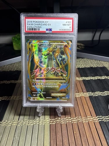 Pokémon M Charizard EX Full Art Holo 101/108 Evolutions Ultra Rare PSA 8 English