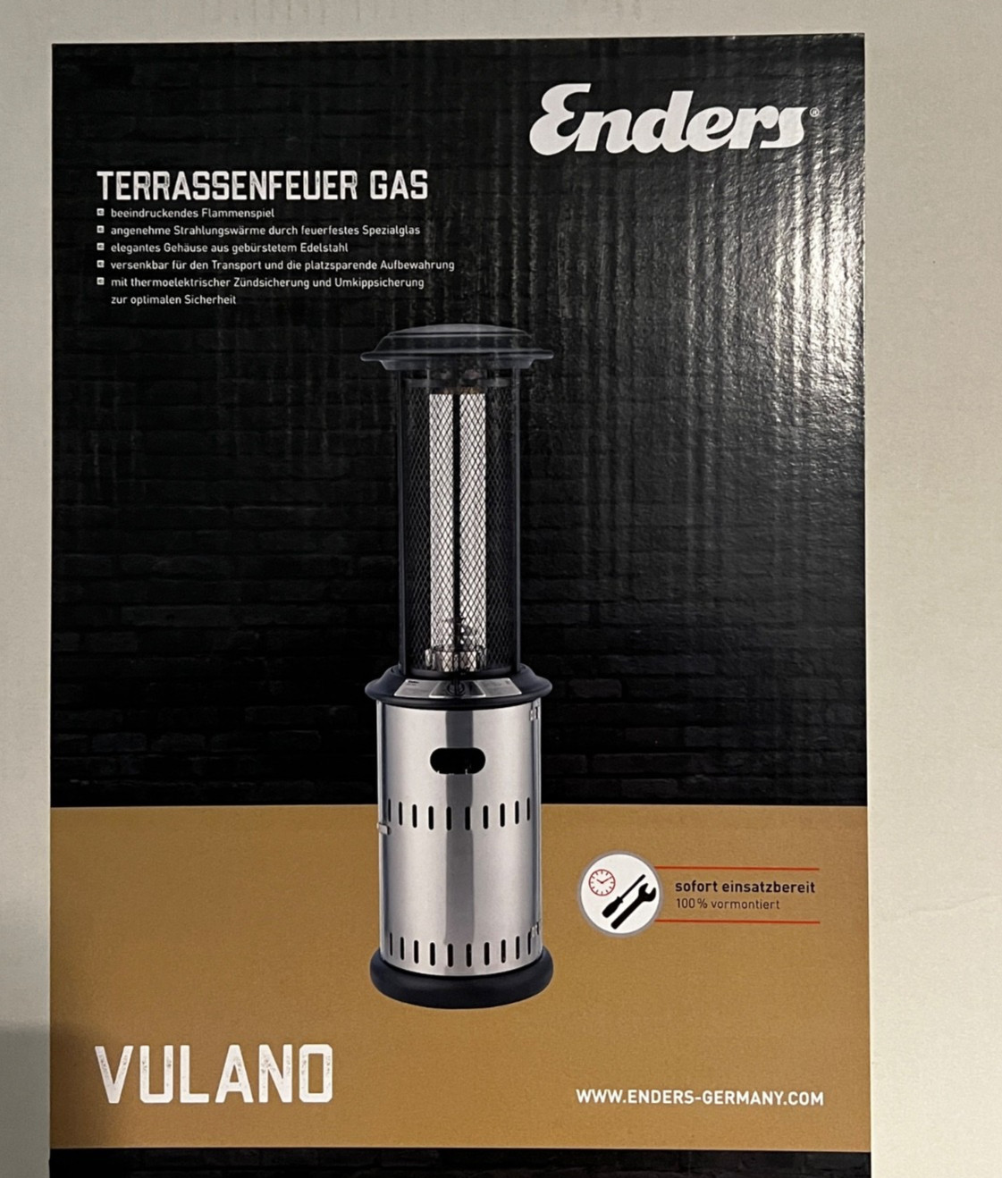 Enders Calefactor Seta Radiador Terraza Fuego VULANO Columna de Fuego Calefacción Jardín