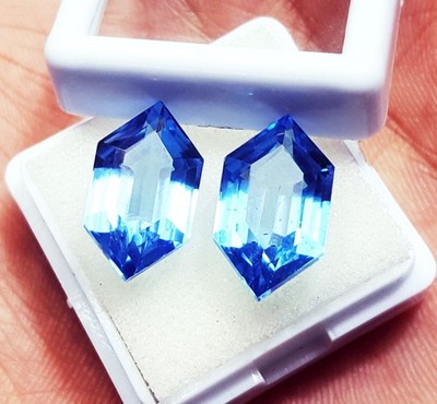 8 To 10 Ct Natural London Blue Topaz Pair Loose Gemstone With Certificate
