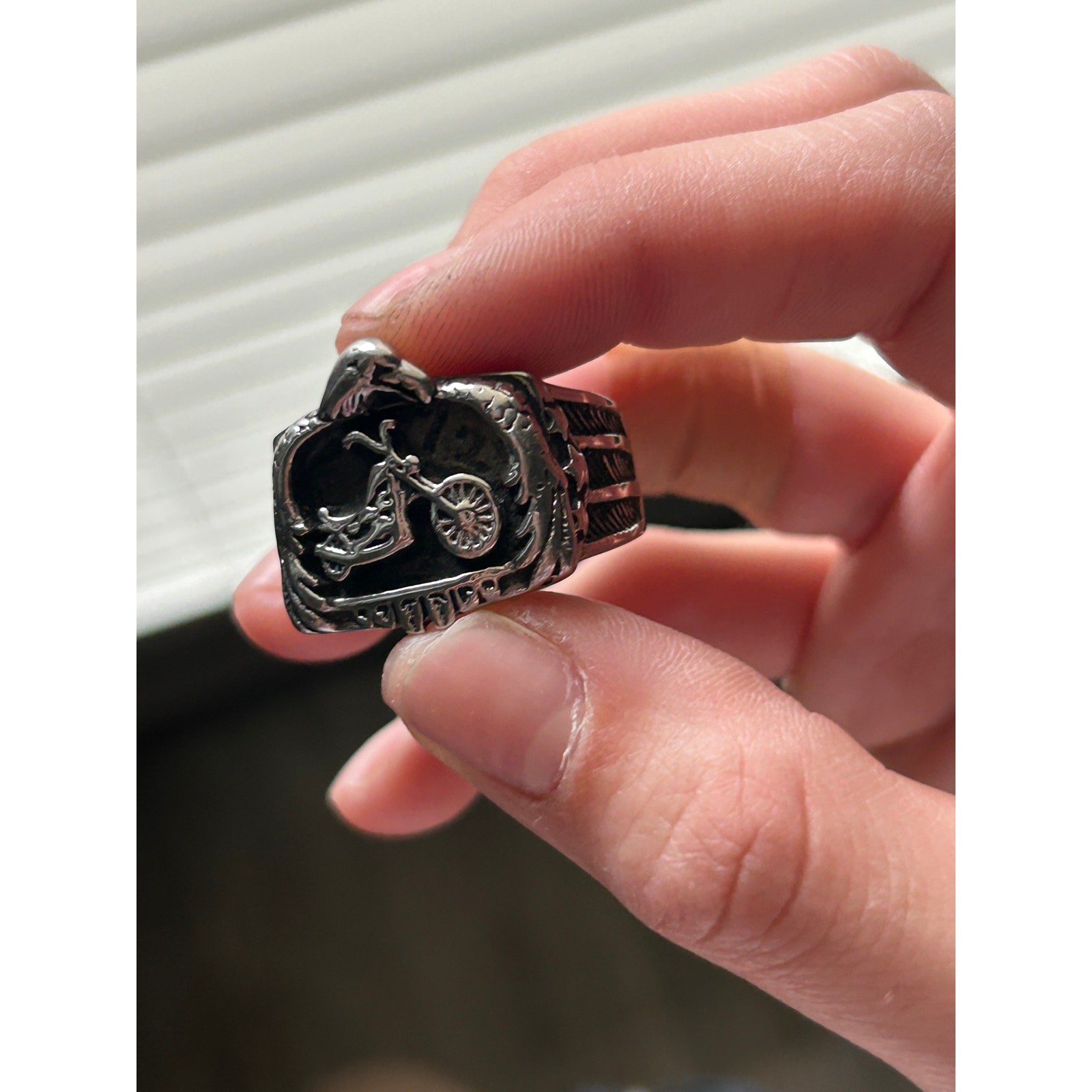 harley davidson eagle frame biker ring - image 3