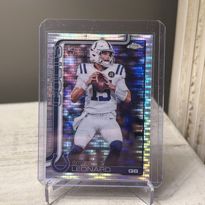 #ad 2025 Topps Chrome Football Riley Leonard Refractor Pulsar Rookie RC #318 Colts $5.00