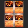 4x Charmander 011/094 Paldean Fates 2025 Pokemon Cards Playset Play Set