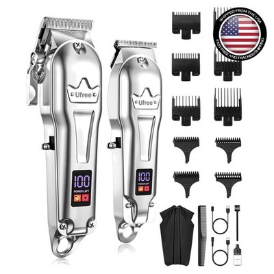 Cordless Professional Hair Clippers for Men with LED Display & Precision Trimmer