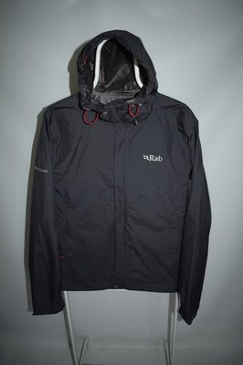 Rab Pertex Shield Waterproof Packable Jacket Hooded Black Triton Power Mens S